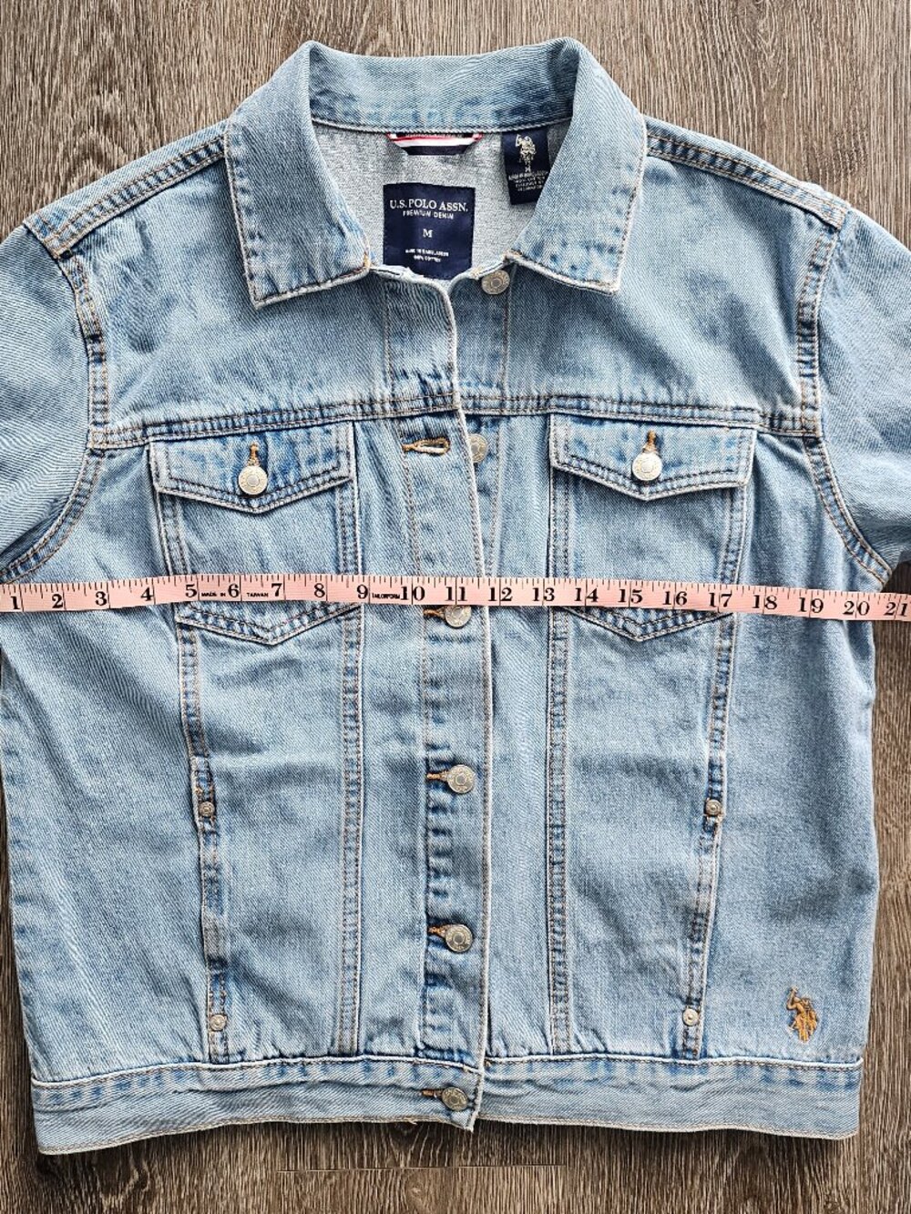 U.S. Polo Assn Light Wash Denim Jacket Classic Fit Size M NWOT - Picture 12 of 13